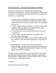 Certificate of Revocation of Voluntary Dissolution - Delaware, Page 2