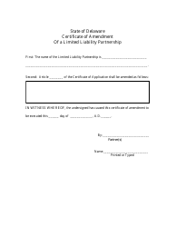 Certificate of Amendment of a Limited Liability Partnership - Delaware, Page 2