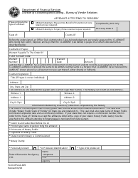 Form DFS-A1-409 Affidavit Attesting to Forgery - Florida