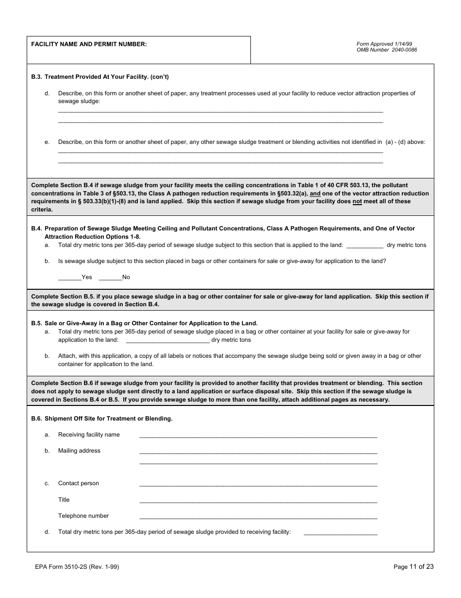 EPA Form 3510-2S Npdes Form 2s - Application Overview, Page 12