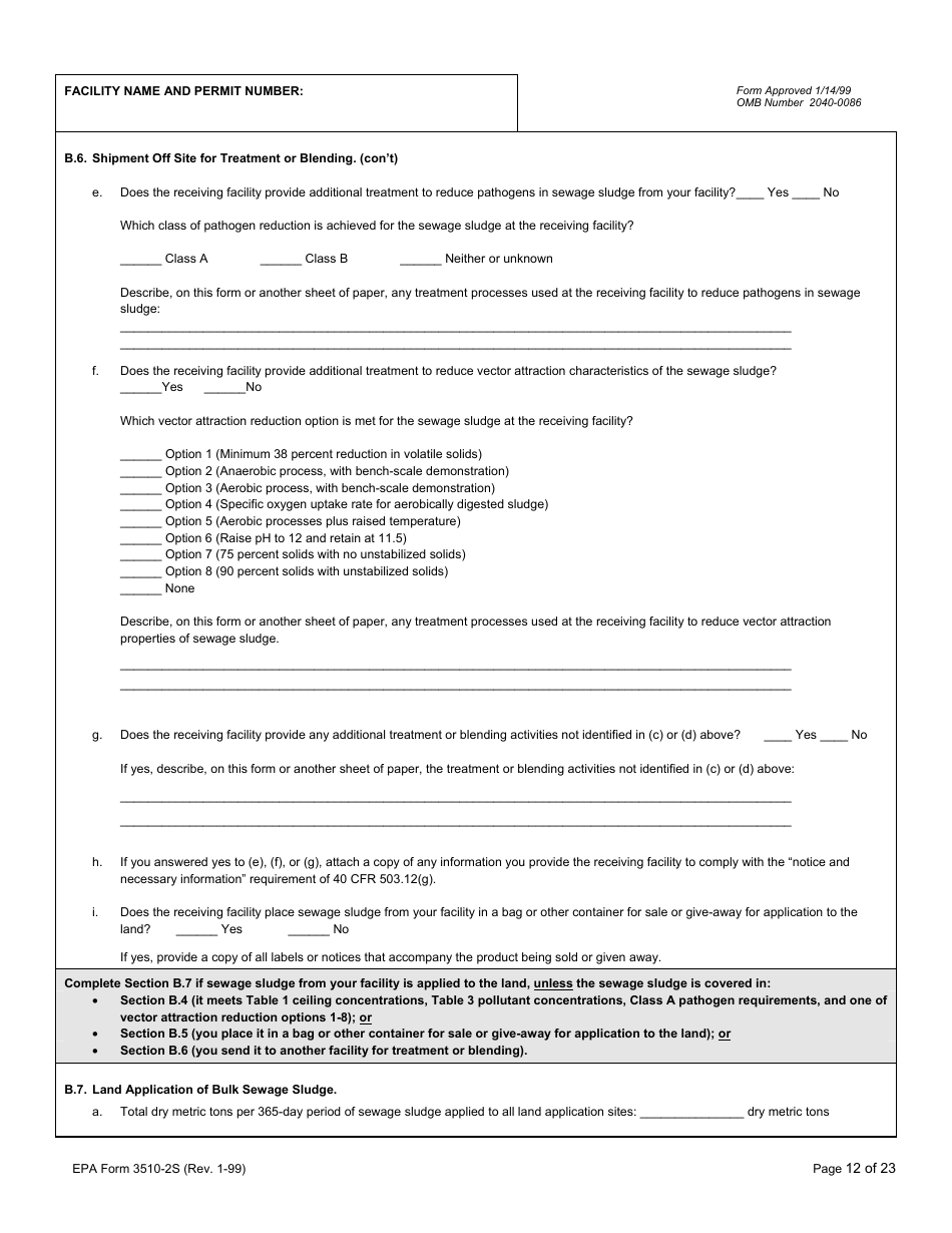 EPA Form 3510-2S Npdes Form 2s - Application Overview, Page 13