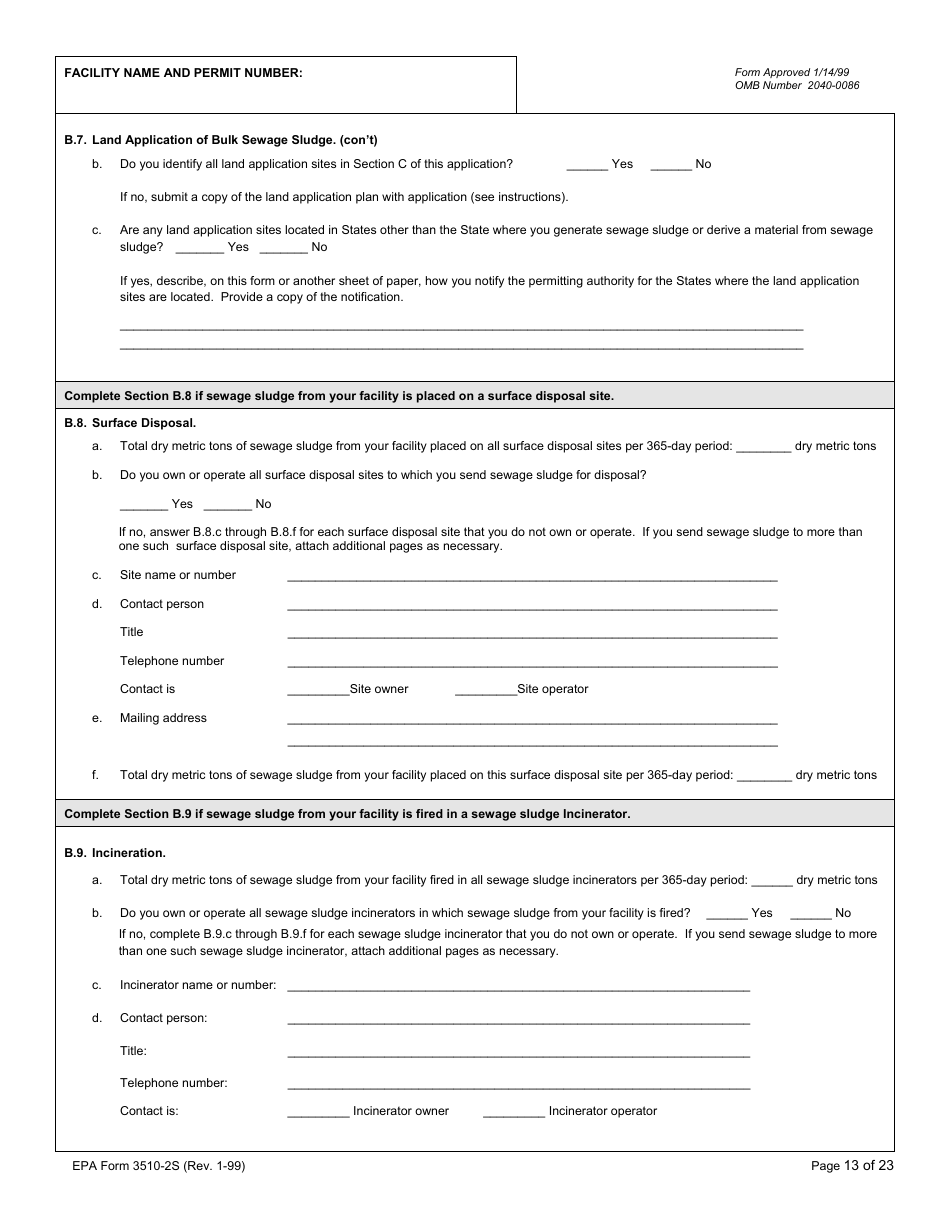 EPA Form 3510-2S Npdes Form 2s - Application Overview, Page 14