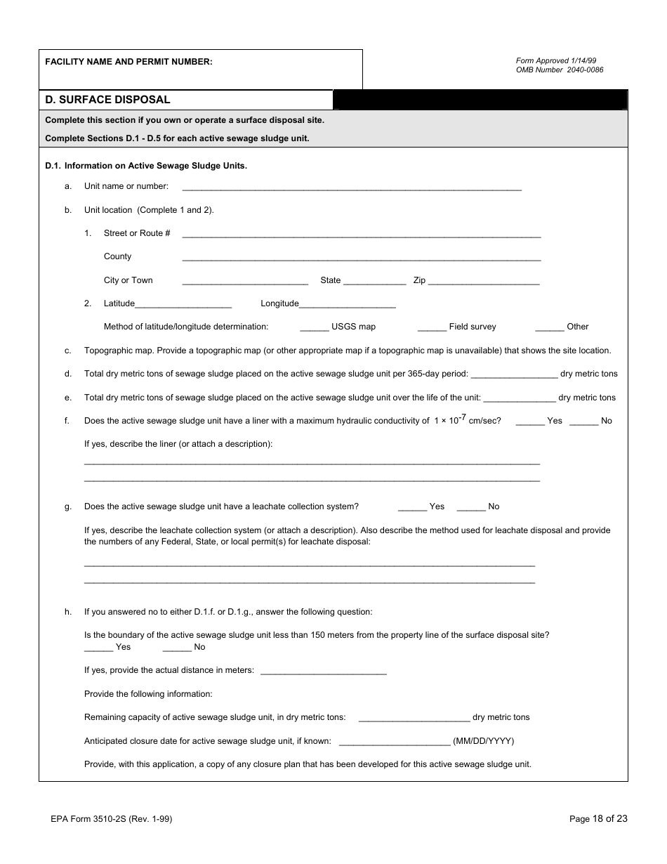 EPA Form 3510-2S Npdes Form 2s - Application Overview, Page 19