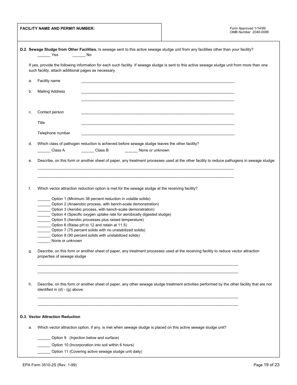 EPA Form 3510-2S Npdes Form 2s - Application Overview, Page 20