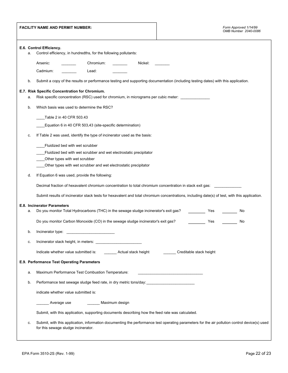EPA Form 3510-2S Npdes Form 2s - Application Overview, Page 23
