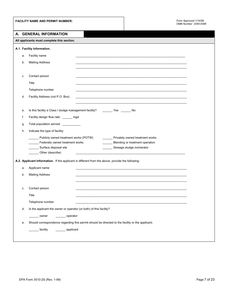 EPA Form 3510-2S Npdes Form 2s - Application Overview, Page 8