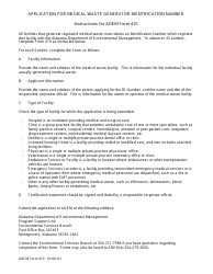 ADEM Form 410 Application for Medical Waste - Generator Identification Number - Alabama, Page 2
