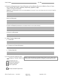 DJJ Form MHSA023 Crisis Assessment - Sample - Florida, Page 2