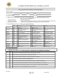 Document preview: DJJ Form MHSA005 Follow-Up Assessment of Suicide Risk - Florida