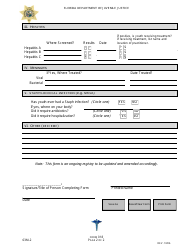 DJJ Form HS018 Infectious and Communicable Disease Form - Florida, Page 2