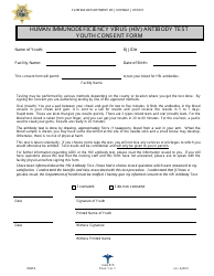 Document preview: DJJ Form HS015 Human Immunodeficiency Virus (HIV) Antibody Test Youth Consent Form - Florida