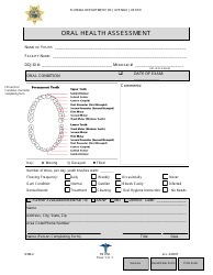 Document preview: DJJ Form HS050 Oral Health Assessment - Florida