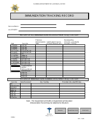 Document preview: DJJ Form HS016 Immunization Tracking Record - Florida