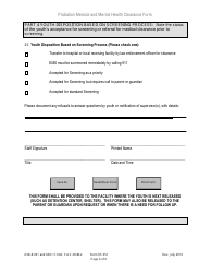 DJJ Form HS051 Probation Medical and Mental Health Clearance Form - Florida, Page 6