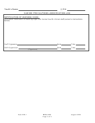 DJJ Form MHSA006 Suicide Precautions Observation Log - Florida, Page 2