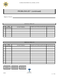 DJJ Form HS026 Problem List - Florida, Page 2