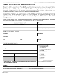 Document preview: Form DHCS1818 Criminal Record Approval Transfer Notification - California