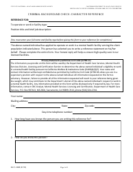 Document preview: Form DHCS3085 Criminal Background Check: Character Reference - California