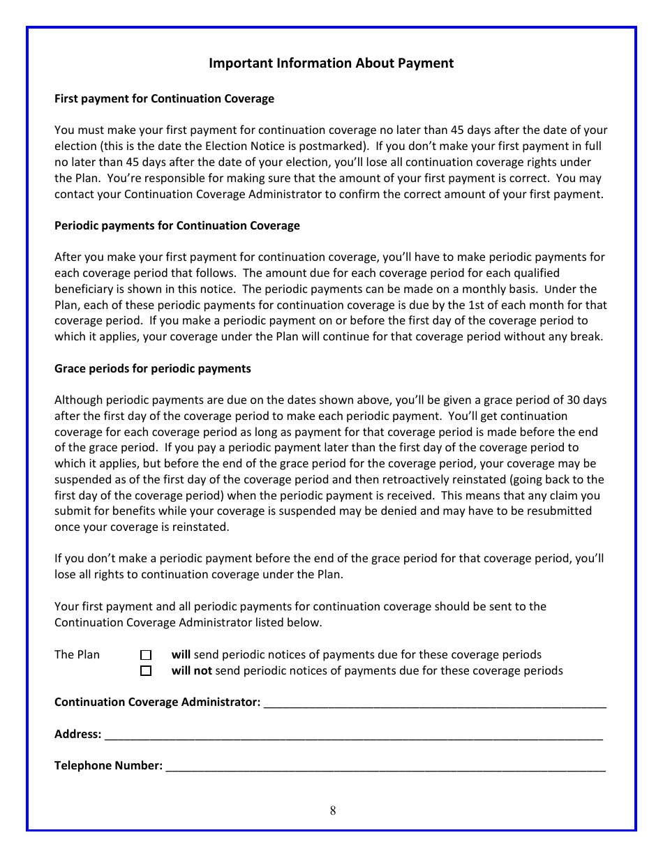 Connecticut Continuation Coverage Election Notice Form - Connecticut, Page 8