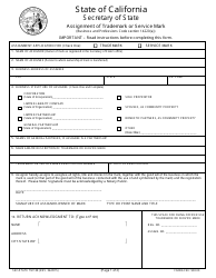 Document preview: Form TM108 Assignment of Trademark or Service Mark - California