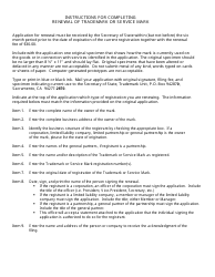 Form TM109 Renewal of Trademark or Service Mark - California, Page 2