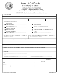 Form TM/LM119 Application to Register Laundry Supply Designation - California