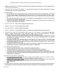 DTSC Form 187 Hazardous Waste Transporter Registration Application - California, Page 2