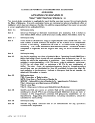 ADEM Form 103 Construction/Operating Permit Application Facility Identification Form - Alabama