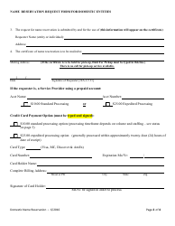 Name Reservation Request Form for Domestic Entities - Alabama, Page 2