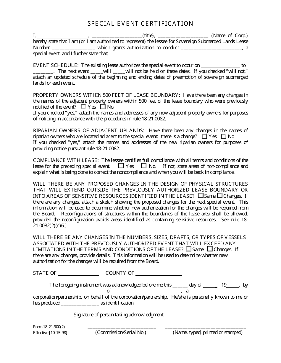 DEP Form 18-21.900(2) - Fill Out, Sign Online and Download Fillable PDF ...