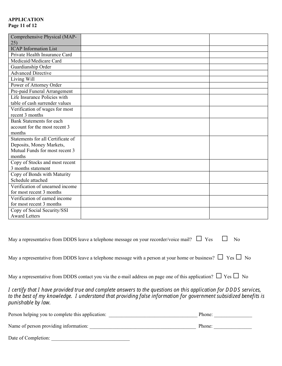 Form 09 / ADMIN Application for Services - Delaware, Page 13