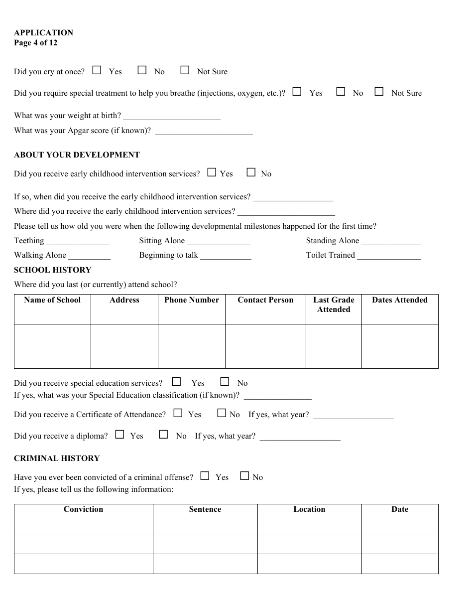 Form 09 / ADMIN Application for Services - Delaware, Page 6
