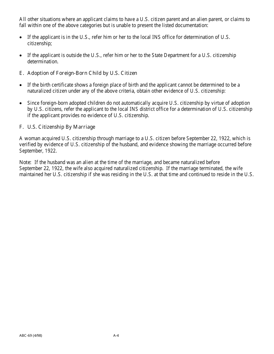 Form ABC-69 Statement of Citizenship, Alienage, and Immigration Status for State Public Benefits - California, Page 6