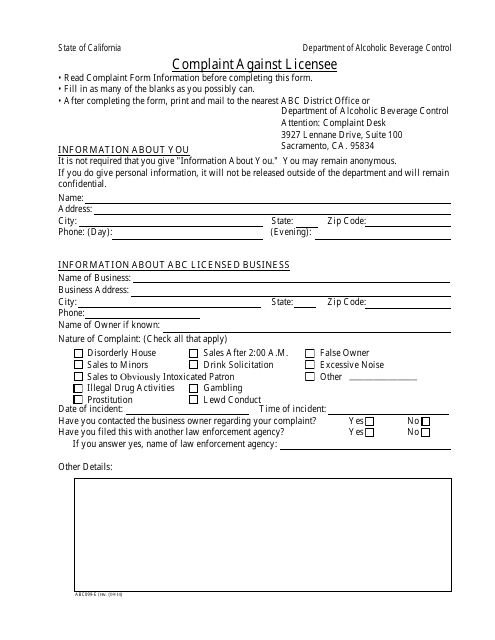 Form ABC099-E  Printable Pdf