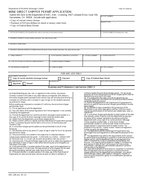 Form ABC-248  Printable Pdf