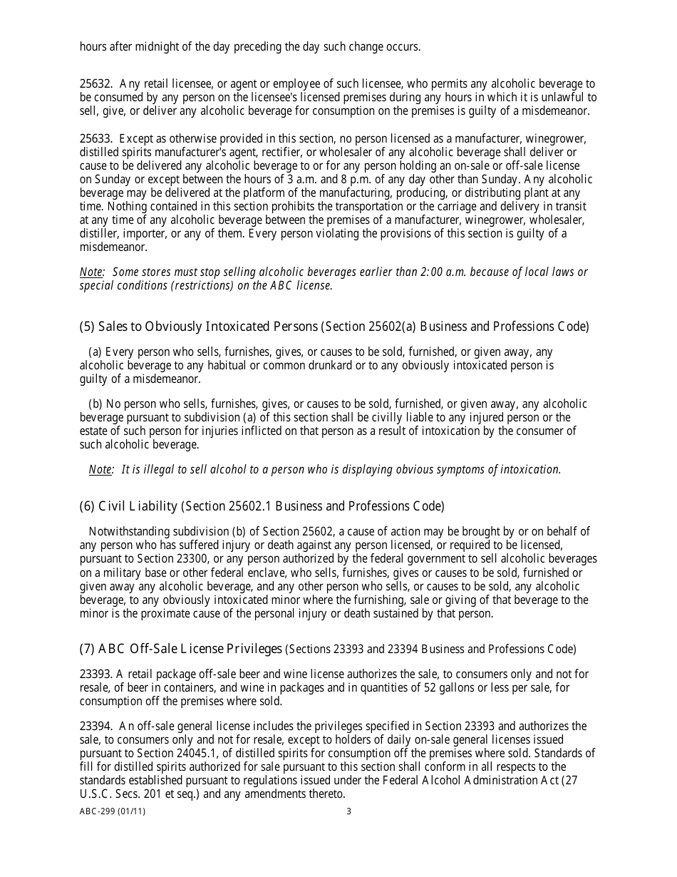 Form ABC-299 Clerks Affidavit and Sign - California, Page 3