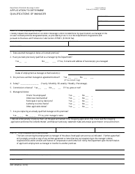 Document preview: Form ABC-405M Application to Determine Qualifications of Manager - California