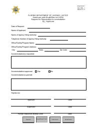 Document preview: DJJ Form 1060-1 Attachment 1 Americans With Disabilities Act (Ada) Request for Reasonable Accommodation - DJJ Applicant - Florida