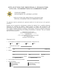 Document preview: Application for Individuals Requesting Special Examination Accommodations - Florida