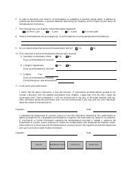 Application for Individuals Requesting Special Examination Accommodations - Florida, Page 2