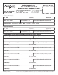 Form BEN043 Authorization for the Use and/or Disclosure of Protected Health Information (Phi) - Alaska