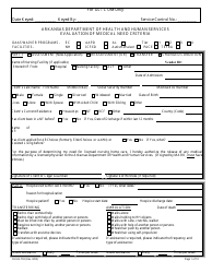 Form DHHS-703 &quot;Evaluation of Medical Need Criteria&quot; - Arkansas