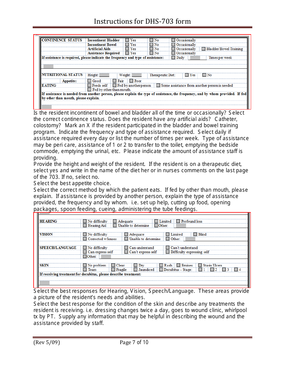 Form DHHS-703 Evaluation of Medical Need Criteria - Arkansas, Page 7