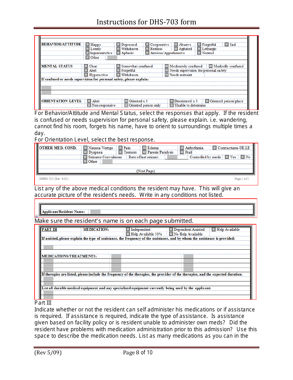 Form DHHS-703 Evaluation of Medical Need Criteria - Arkansas, Page 8