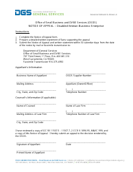 Document preview: Notice of Appeal - Disabled Veteran Business Enterprise - California