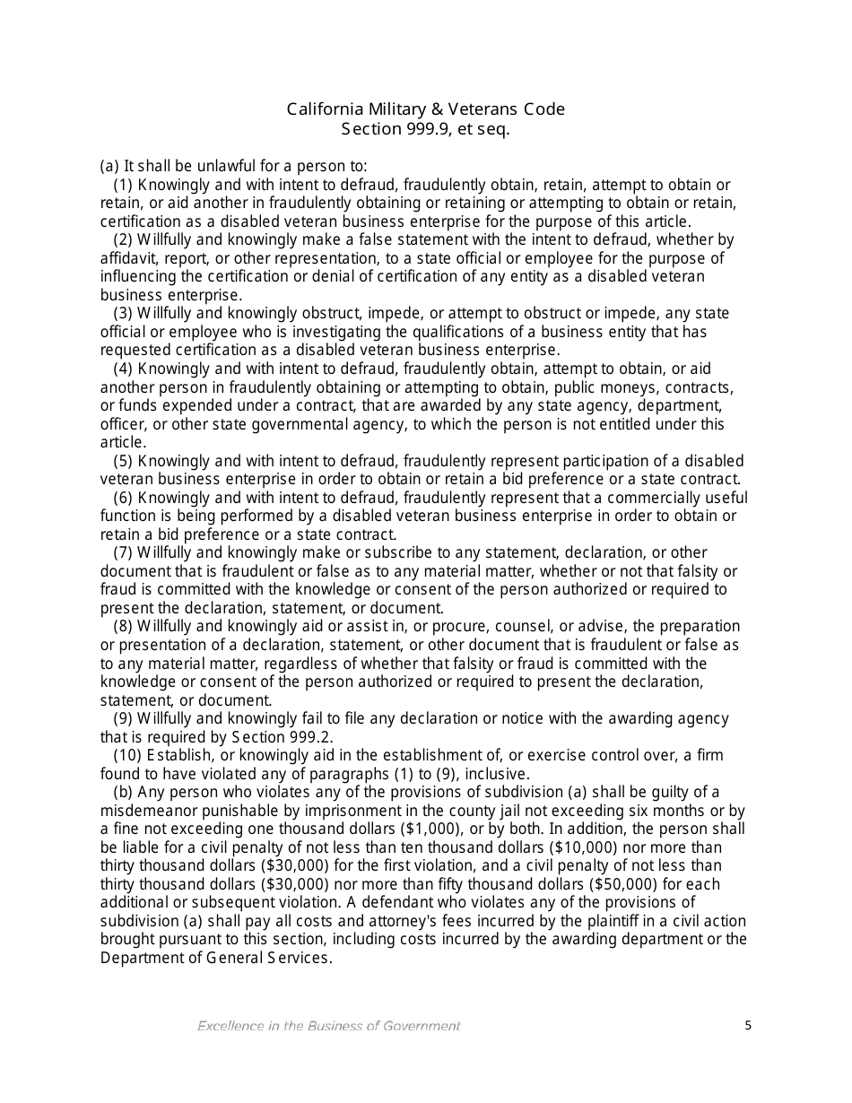 Notice of Appeal - Disabled Veteran Business Enterprise - California, Page 5