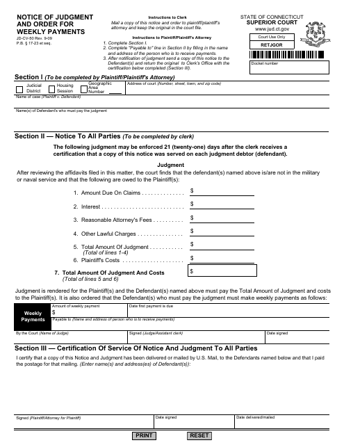 Form JD-CV-50  Printable Pdf