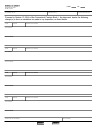 Document preview: Form JD-CV-66 Errata Sheet - Connecticut