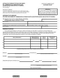 Document preview: Form JD-CV-69 Affidavit of Service - Petition for Order Re: Commission on Human Rights and Opportunities and Notice of Hearing - Connecticut