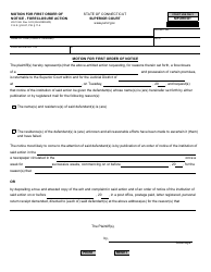 Document preview: Form JD-CV-86 Motion for First Order of Notice - Foreclosure Action - Connecticut
